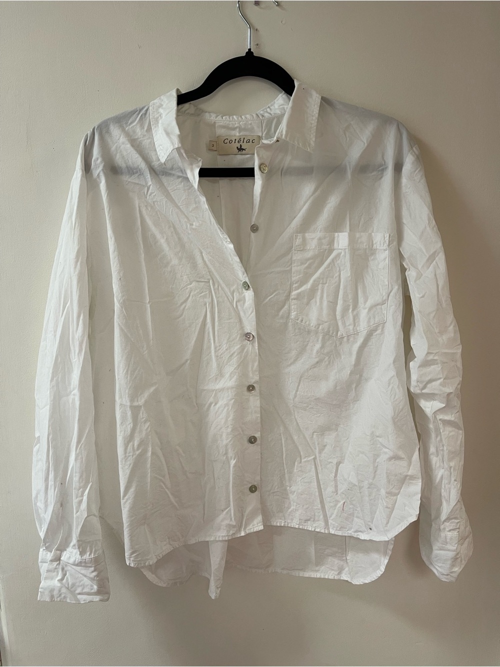 Cotelac White Long-Sleeve Button Down Shirt
